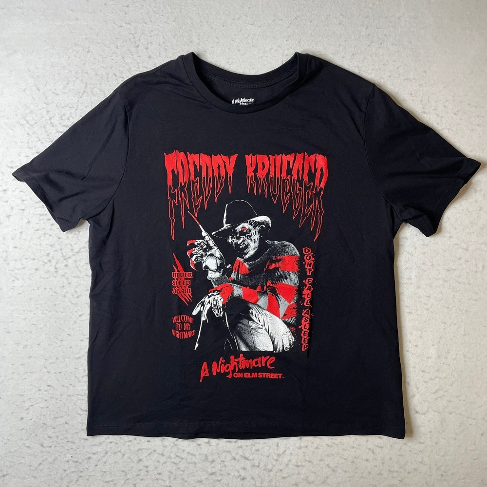 A Nightmare On Elm Street T-Shirt Mens XL Black Freddy Krueger Horror Graphic